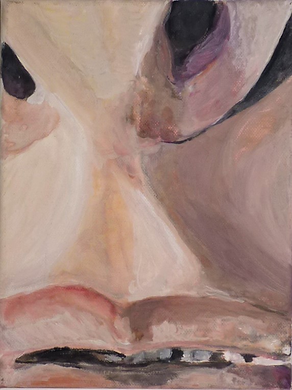 Mund und Nase. eggtempera on canvas, 24 x 18 cm