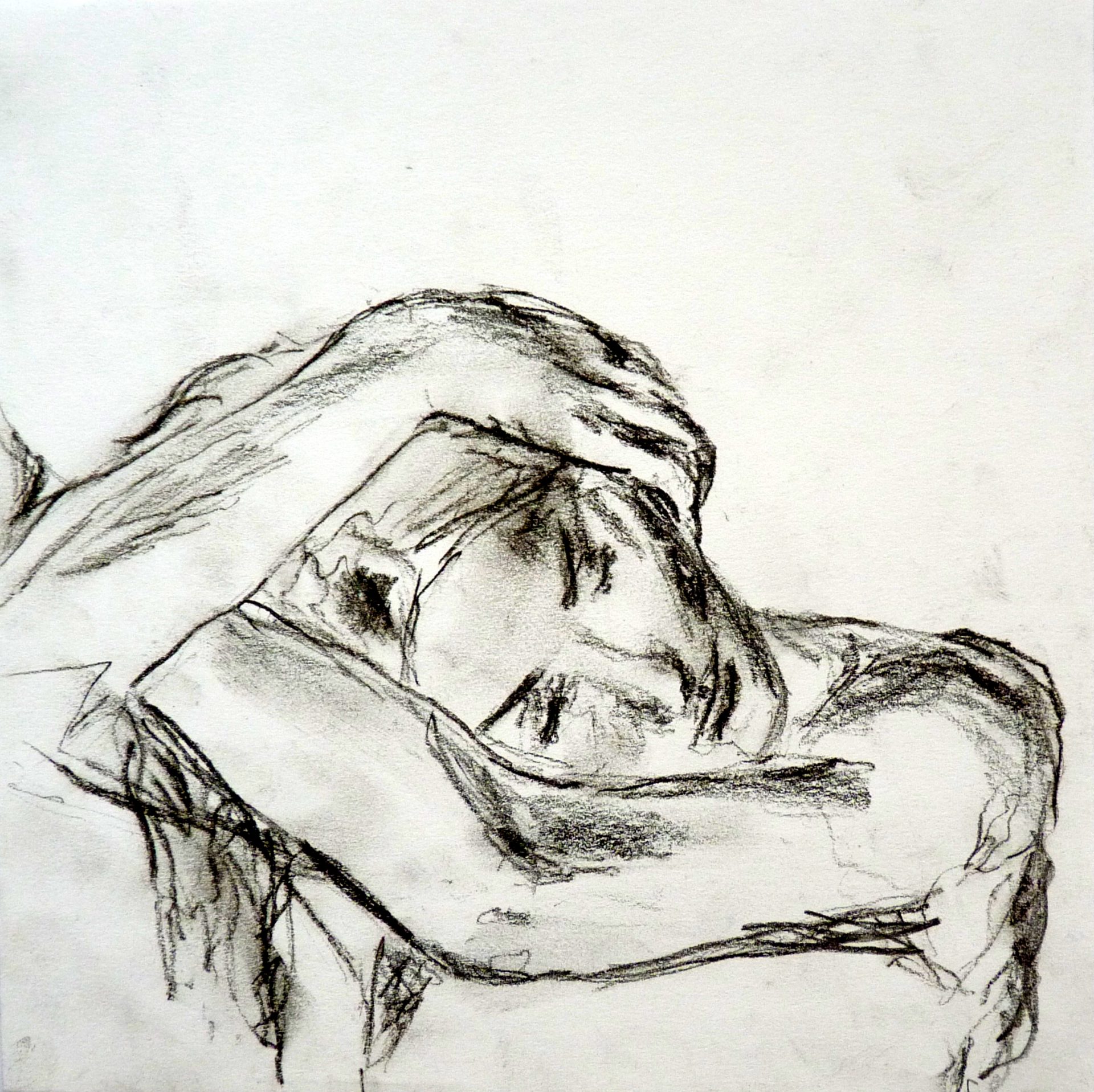 Skizze, charcoal on paper,15x15cm